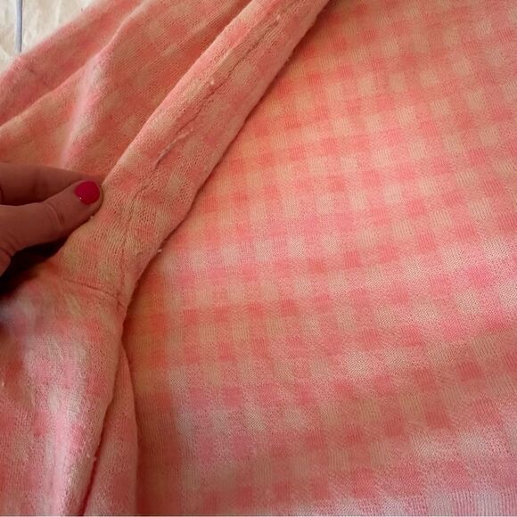 J. Crew Pink Gingham Cashmere Cardigan - Picture 8 of 8